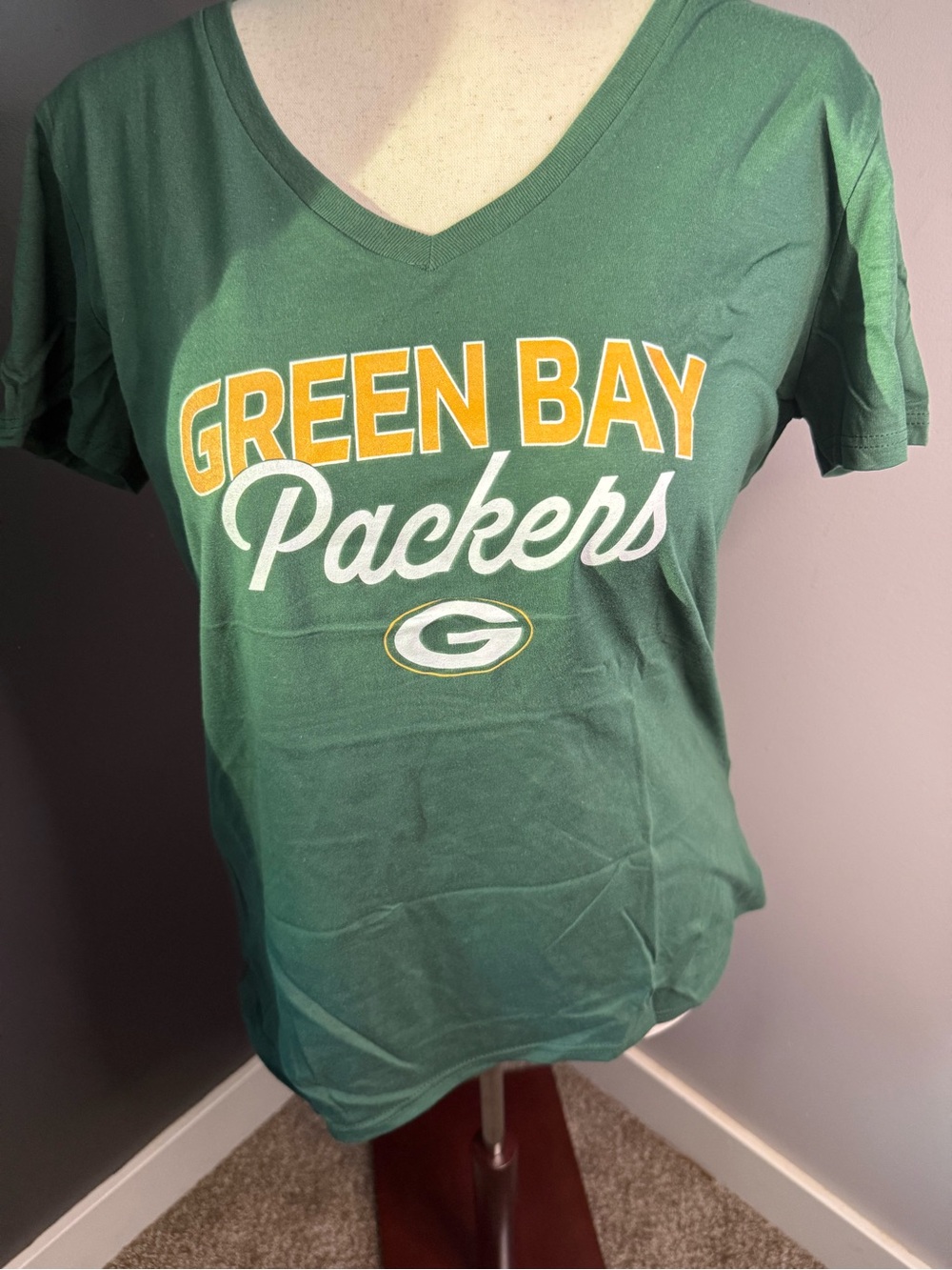 Green Bay Packers Women's V-Neck Tee - Green